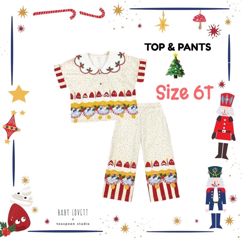 (พร้อมส่ง) Babylovett christmas collection Top&amp;Pants size 6T