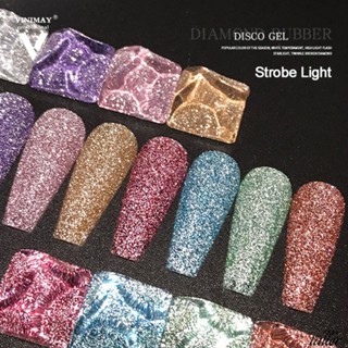 ✧ Ready Stcok Hanbi กลิตเตอร์สะท้อนแสง9สีเจลทาเล็บ Bungee Broken Powder Glue Phototherapy Soak Off Uv Led Nail Lacquer Color Gel Nails Art Tool For Nail Salon Talll