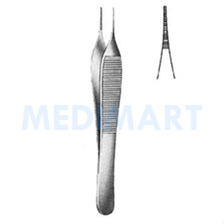 EM-E12-0530 ปากคีบ คีมคีบ (ไม่มีเคี้ยว) Adson Micro Forceps serr 12cm.