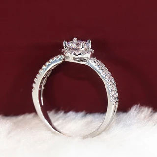 เงินสเตอร์ลิง 925 อารมณ์รอบ Cubic Zirconia งานแต่งงานแหวนผู้หญิงประณีตหญิงนิ้วมืออุปกรณ์เสริม Party เครื่องประดับ Drop Shipping