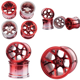 4XRC 0701 0702 0703 Plating Silver Red Blue Wheel Sets For HSI 1:10 Monster Truck