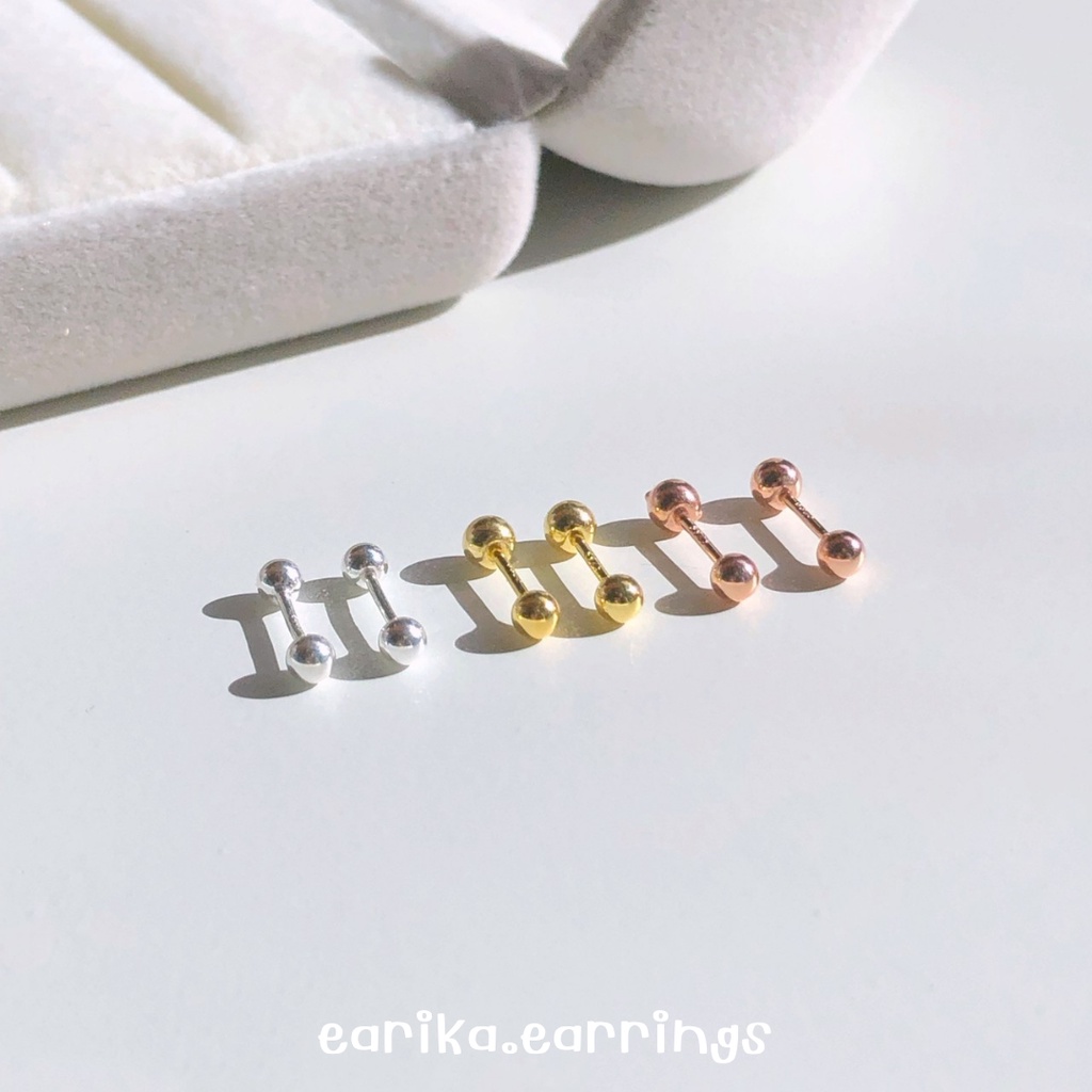 earika.earrings - dot piercing จิวหูเม็ดกลมเงินแท้ (มีให้เลือก 3 สี) เหมาะสำหรับคนแพ้ง่าย