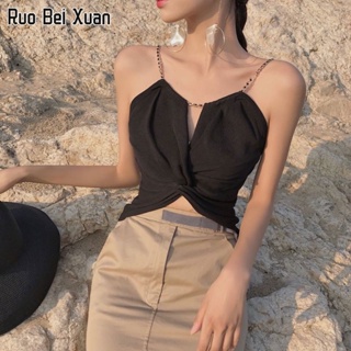 RUO BEI XUAN เสื้อชั้นในสตรีสไตล์เกาหลีใหม่เปิดหลังบางด้านบน