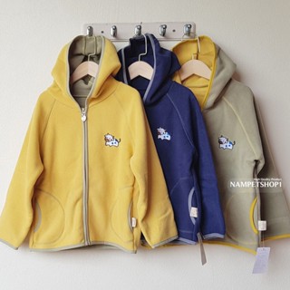 เสื้อกันหนาวแบบมีหมวกฮู้ดสำหรับเด็กชาย-เด็กหญิง Double-sided fleece hooded jacket