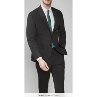 NEXT SUITS REGULAR FIT:TWO BUTTON SUIT สูท ผู้ชาย เน็กซ์ รุ่น Regularfit สีดำเทา แบรนด์จากประเทศอังกฤษ