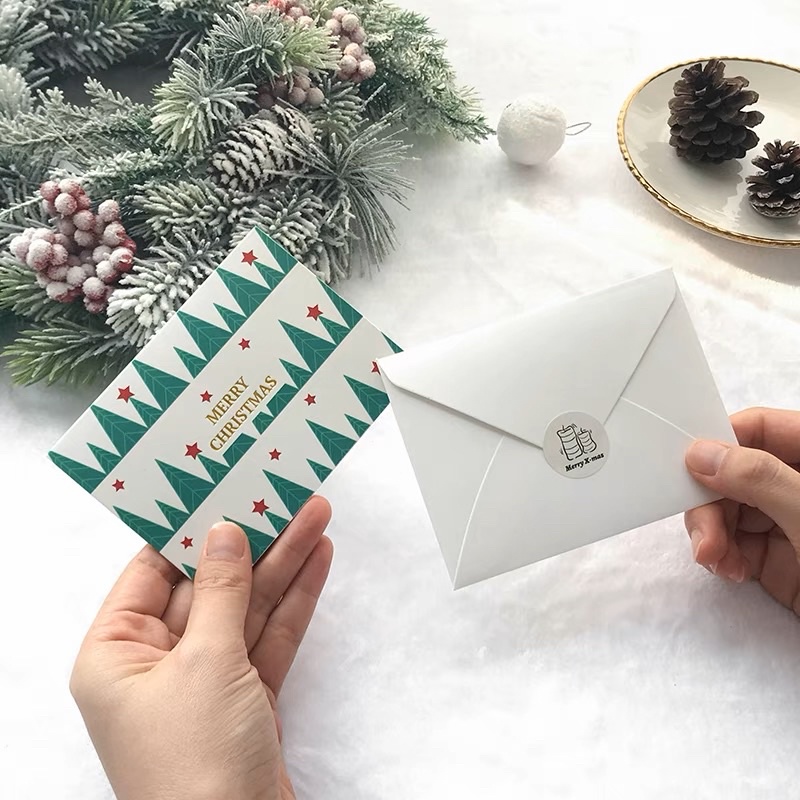 •พร้อมส่ง• การ์ดอวยพร คริสต์มาส(CSM-H) Christmas card มาพร้อมซอง+sticker