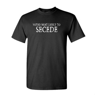 Voted Most Likely To Secede  Second Amendment  Unisex Cotton TShirt Tee Shirt