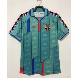 เสื้อกีฬาแขนสั้น ลายทีมชาติฟุตบอล Barca Away 96 97 AAA สไตล์วินเทจ ไซซ์ S-XXL