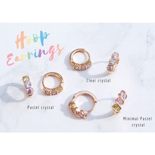 Crystal hoop earrings ต่างหูแบบห่วง