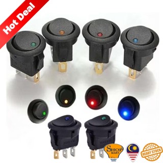 สวิตช์เปิดปิดไฟ LED 20A 12V 2 ตําแหน่ง 3 Pin SPST ทรงกลม กันน้ํา สําหรับรถยนต์