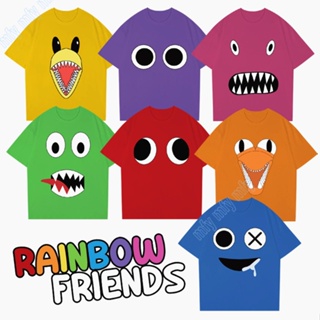 ใหม่ เสื้อยืดแขนสั้นลําลอง ลาย Rainbow Friends สําหรับเด็กผู้ชาย และเด็กผู้หญิง