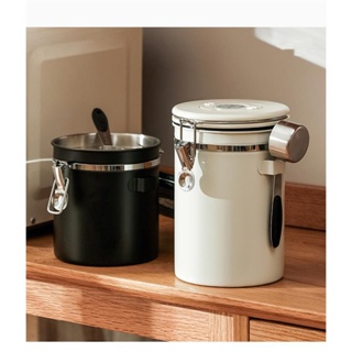 Coffee Canister Airtight  Stainless Steel Kitchen Food Container Storage with Scoop Record Date1.2 L 1.5L 1.8L