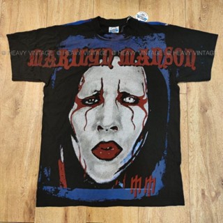 MARILYN MANSON BOOTLEG OVERPRINT เสื้อวง เสื้อทัวร์ บูทเลท