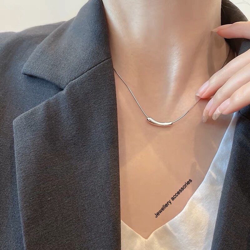 แนวโน้ม สง่างาม สไตล์เกาหลี แฟชั่น สไตล์ พรีเมี่ยม ไทเทเนียม จาน สร้อยคอ 444 &465