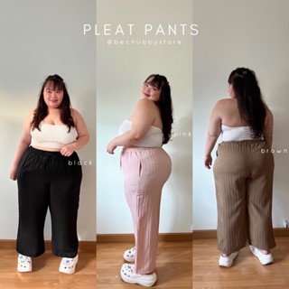 “Pleat pants” กางเกงขายาวเอวสูงสม็อคไซต์ใหญ่ ขายาวเอว60นิ้ว กางเกงขายาวไซต์ใหญ่ กางเกงขายาวพลัสไซต์ กางเกงขายาวผ้าพลีท