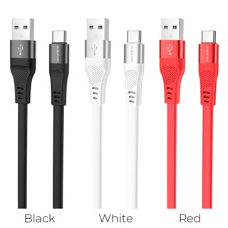 BOROFONE BU18 สายชาร์จซิลิโคน ป้องกันสายหักงอ silicone chartging data cable มี tc / micro / ip