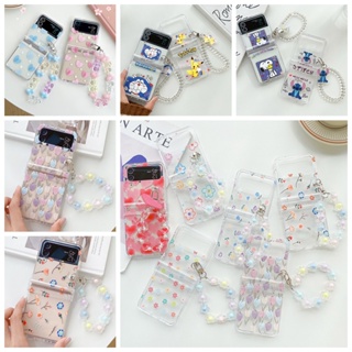 เคสโทรศัพท์มือถือแบบแข็ง ใส พับได้ ลายการ์ตูนโดเรม่อน นางเงือก สําหรับ Samsung Galaxy Z Flip 3 Z Flip 4 zflip3 zflip4