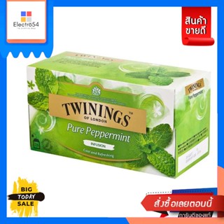 โปร 1-15 ทไวนิ่งส์ ชาเปปเปอร์มินต์ 25 ซอง x 1 กล่อง(pure paper mint tea)Pro 1-15 Twinings Peppermint Tea 25 sachets x 1