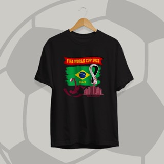 เสื้อยืด ผ้าฝ้าย พรีเมี่ยม ลาย brazil fifa world cup 2022 30s สําหรับผู้ชาย และผู้หญิง 2022