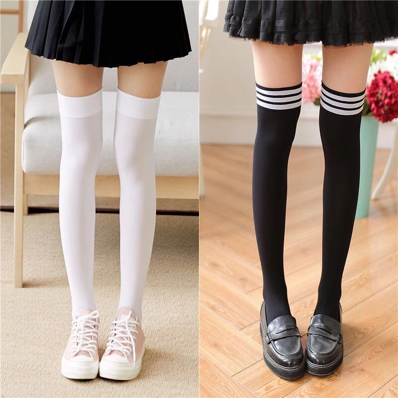 ⭐ส่งใน24ชม🧦Jkถุงเท้ายาวถึงเข่า ถุงเท้านักเรียนสไตล์เกาหลี ผ้าฝ้ายแท้ นุ่มสบาย สไตล์โลลิต้า
