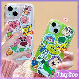 PingCoo - Case For iPhone 14 13 12 11 Plus Pro Max XR TPU Soft Jelly Airbag Case Cute Cartoon Camera Protection Shockproof Back Cover