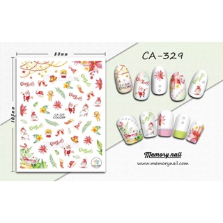 สติ๊กเกอร์ติดเล็บ วันคริสต์มาส christmas nail stickers หรัสCAและCT แผ่นใหญ่ และเล็ก