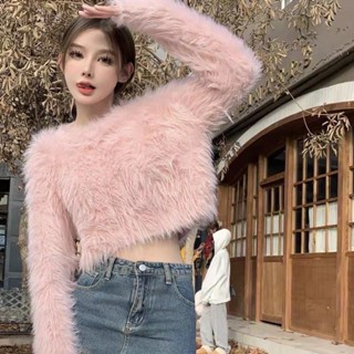 เสื้อไหมพรมขนมิ้งเนื้อยืดหยุ่น ใส่สบาย สไตล์เกาหลี