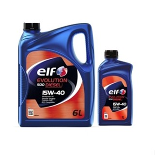 elf [ 15W-40 ] ขนาด 6+1 ลิตร น้ำมันเครื่องดีเซลเกรดรวม EVOLOTION 500 DIESEL (API CH-4)