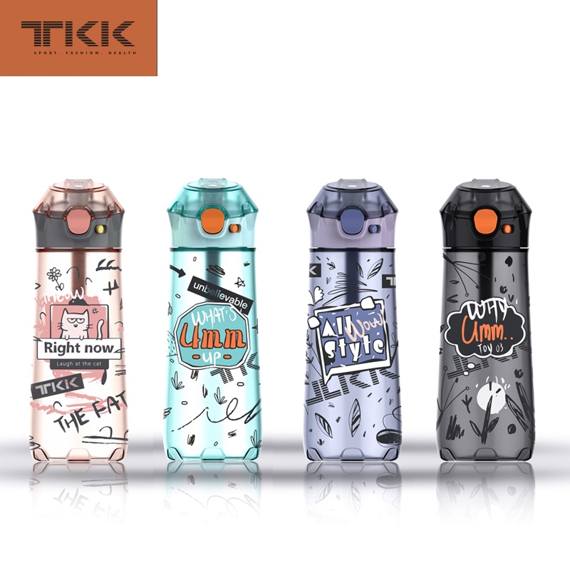 TKK ขวดน้ำเด็ก ขวดน้ำพลาสติก วัสดุTritan กระบอกน้ำพลาสติก กระบอกน้ำพกพาไปโรงเรียน ความจุ350ml/500ml