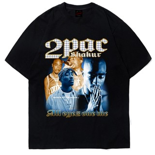 LYZH 2pac Tupac Print T Shirt for Men Fashion Rap Star Short Sleeve T-shirts Kanye West Hip Hop Cotton Streetwear y2k Cl