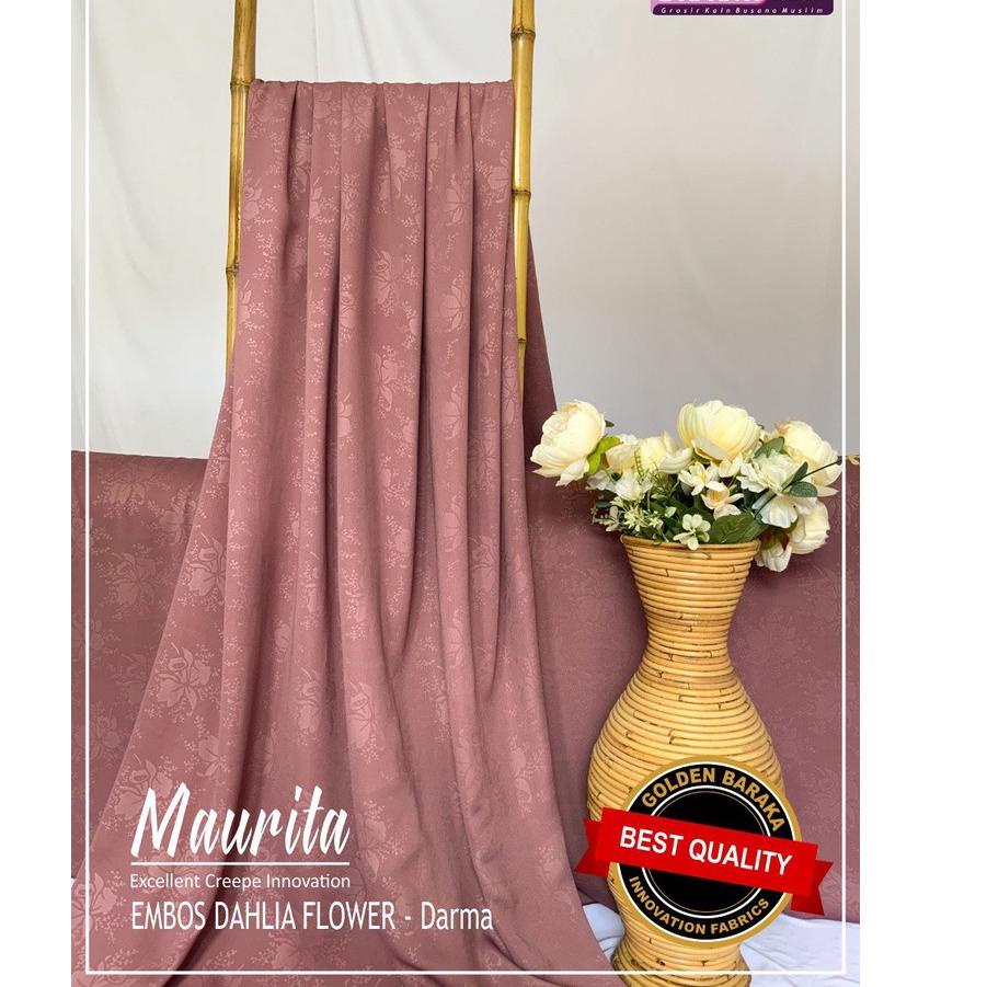 Maurita เสื้อคลุม ผ้าฟาบริค ลายนูน ลายดอกไม้ สําหรับชาวดาห์เลีย ชาวมุสลิม 0.5 เมตร P21)