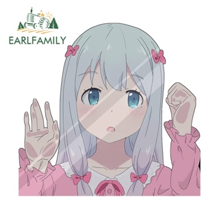 Earlfamily สติกเกอร์ไวนิล กันน้ํา ลายการ์ตูนอนิเมะ Render Eromanga Sensei ขนาด 13 ซม. x 12.4 ซม. สําหรับติดตกแต่งหน้าต่างรถยนต์