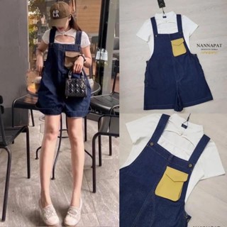 Nannapat size s เอี๊ยมยีนส์+เสื้อยืด มือ1