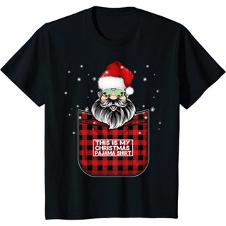 Cute Santa Christmas Pajama Funny Santa Claus Costume T-Shirt Christmas T-shirtเสื้อยืดสวยๆ