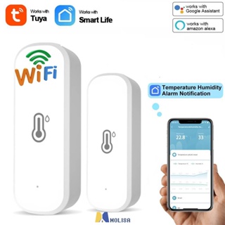 Wifi Tuya Smart Temperature And Humidity Sensor ทำงานร่วมกับ Alexa Google Home MOLISA