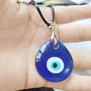 เครื่องประดับ สร้อยคอ จี้ตาชั่วร้ายนําโชค ทรงกลม สีฟ้า เหมาะกับของขวัญ สําหรับผู้หญิง