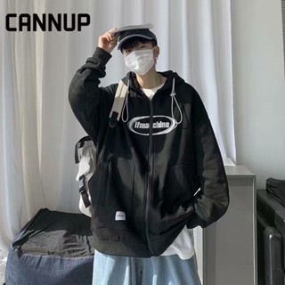 CANNUP เสื้อกันหนาว เสื้อแจ็คเก็ตผู้ชาย ตุ๊กตาหมีปักผ้า บาง ไซส์ใหญ่ C25A00R