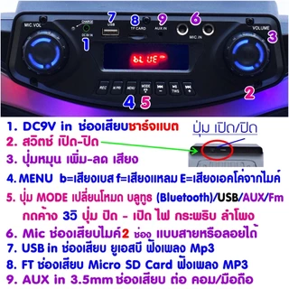SKG ลำโพงล้อลาก 12 นิ้ว 6000 W รุ่น SR-4000 BT12 สีดำ แถมไมค์ลอย 2 ตัว