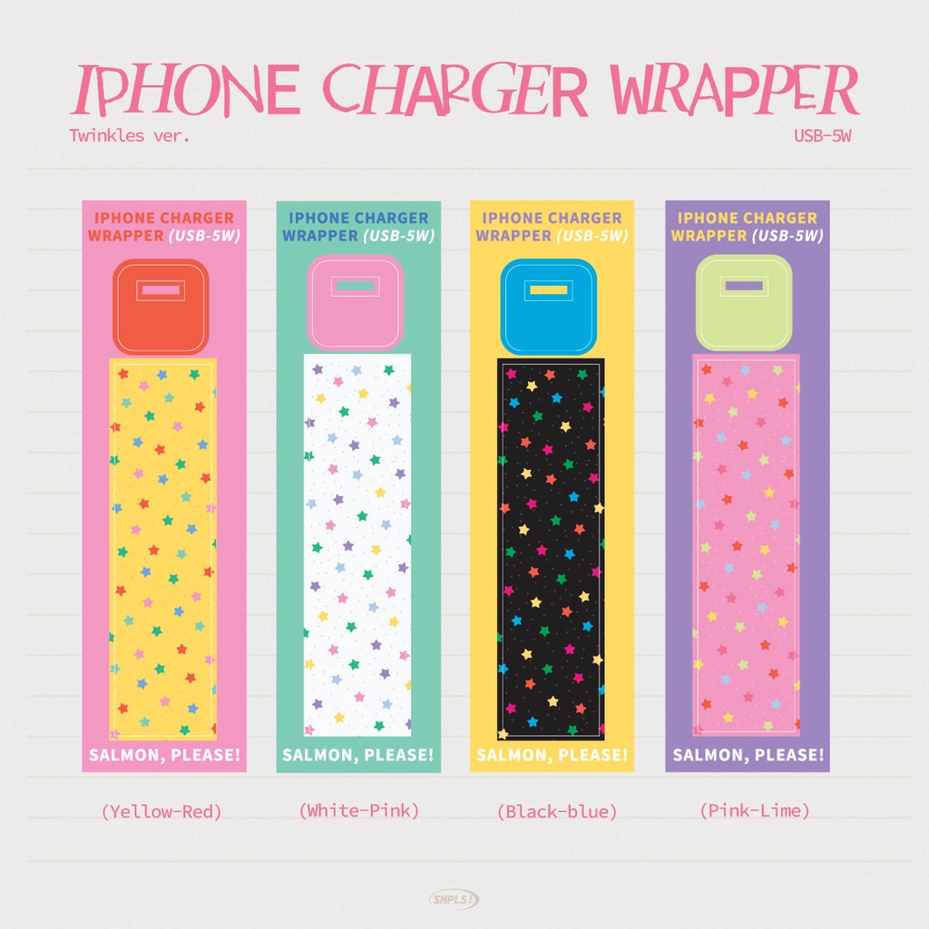 Charger wrapper TYPE-C/USB-5W/USB-C(20W)  (Little Twinkles star) สติกเกอร์ติดหัวชาร์จ - รูปที่ 2