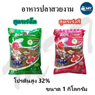 อาหารปลา โอกิโกะ เบสิค (Okiko Basic) สูตรเร่งโต/เร่งสี อาหารปลาคาร์ฟ ปลาทอง และปลาสวยงามทุกประเภท ขนาด 1 กิโลกรัม