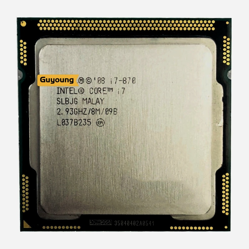 โปรเซสเซอร์ Core i7-870 i7 870 2.9 GHz ใช้แล้ว Quad-Core CPU 8M 95W LGA 1156