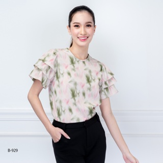 AMILA Blouse AM-B929 พีชสกิน แขนสั้น IGPU22-7