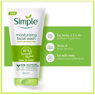 พร้อมส่ง ซิมเพิล Hydrating Light Moisturiser Facial Wash Moisturising, Refreshing, Micellar 150ml อันดับ 1 จากอังก