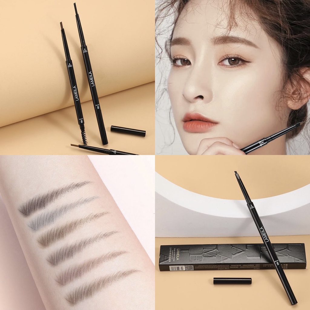 No.836 Lameila ดินสอเขียนคิ้วหัวตัดแบบหมุนออโต้ เนื้อดี เขียนง่ายดูเป็นธรรมชาติ เส้นคมชัด ไม่เป็นก้อน ติดทนนาน กันน้ำ