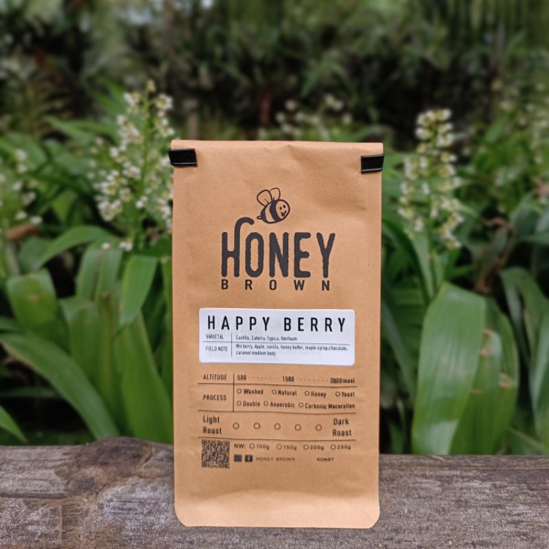 HONEY BROWN HAPPY BERRY (FRUITY) (Espresso- คั่วกลาง)200g- 1kg รับส่วนลดใน Shopee VDOได้นะคะ