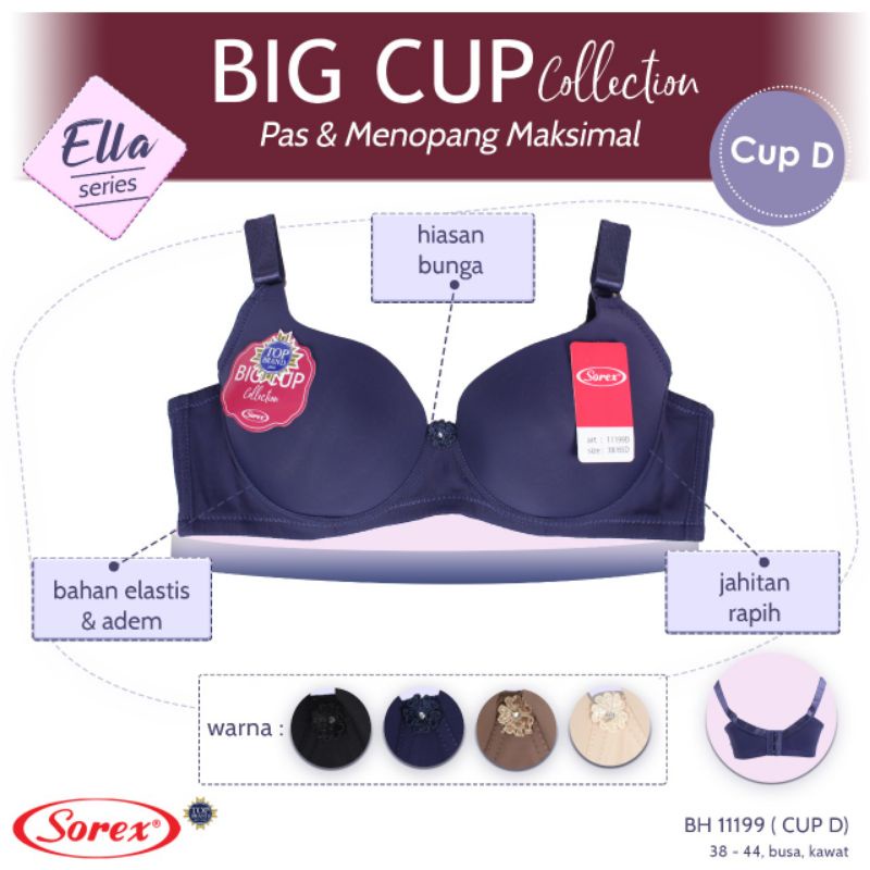 BYEOLSTORE_ID BH BRA 11199 SOREX CUP D KAILY 3 WITH WIRE - Sorex big cup collection silky bra /bh 11