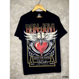 Bonjoviเสื้อยืดสีดำสกรีนลายFC334