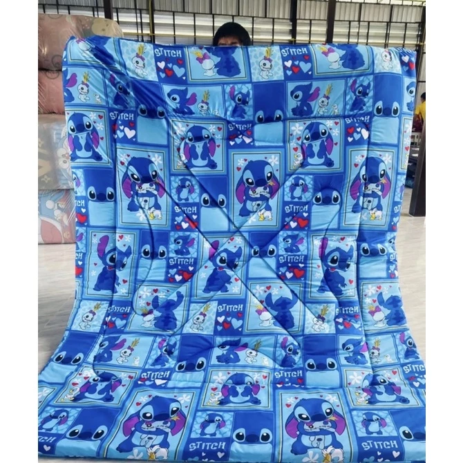ผ้าห่มนวม/ผ้าปูที่นอน ลายสติทซ์ ขนาด 3 5 6 ฟุต ผ้า COTTON 100% thumbnail 3