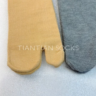 TIAN TIAN T115 ถุงเท้าผ้าฝ้าย แบบสองนิ้ว สีพื้น สไตล์ญี่ปุ่น เหมาะกับฤดูใบไม้ร่วง และฤดูหนาว สําหรับผู้หญิง