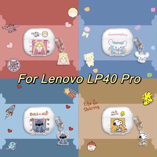 เคสหูฟังบลูทูธ TPU แบบใส ลายการ์ตูน สําหรับ Lenovo LP40 PRO LP40s